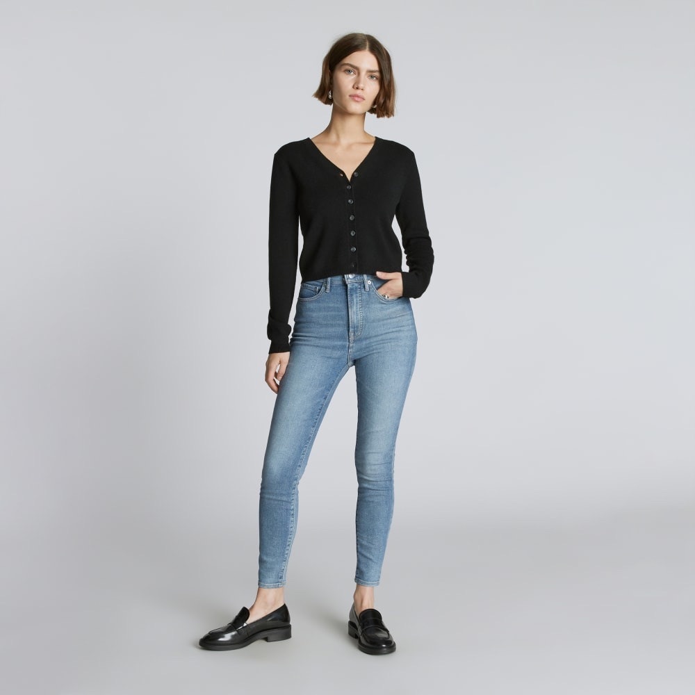 Everlane High Rise Skinny Jeans Light Wash Stretch Size 28
